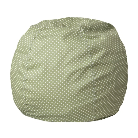 Flash Furniture Bean Bag Chair, 30 in W 30" L 18" H DG-BEAN-SMALL-DOT-GRN-GG
